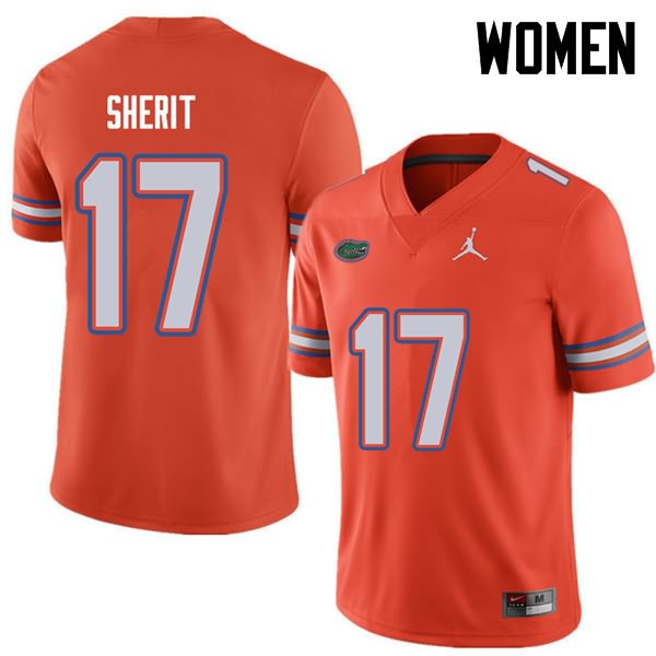 NCAA Florida Gators Jordan Sherit Women's #17 Jordan Brand Orange Stitched Authentic College Football Jersey LDP5764JT